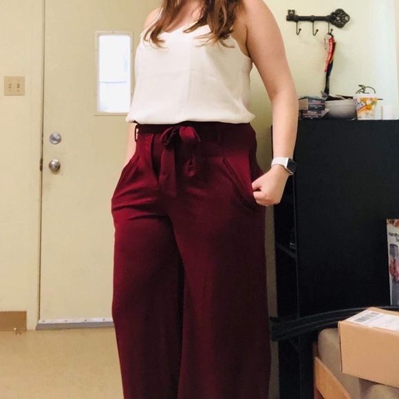 Wide Leg Pants High Waist Casual Loose Flowy Pants - Picture 7 of 8